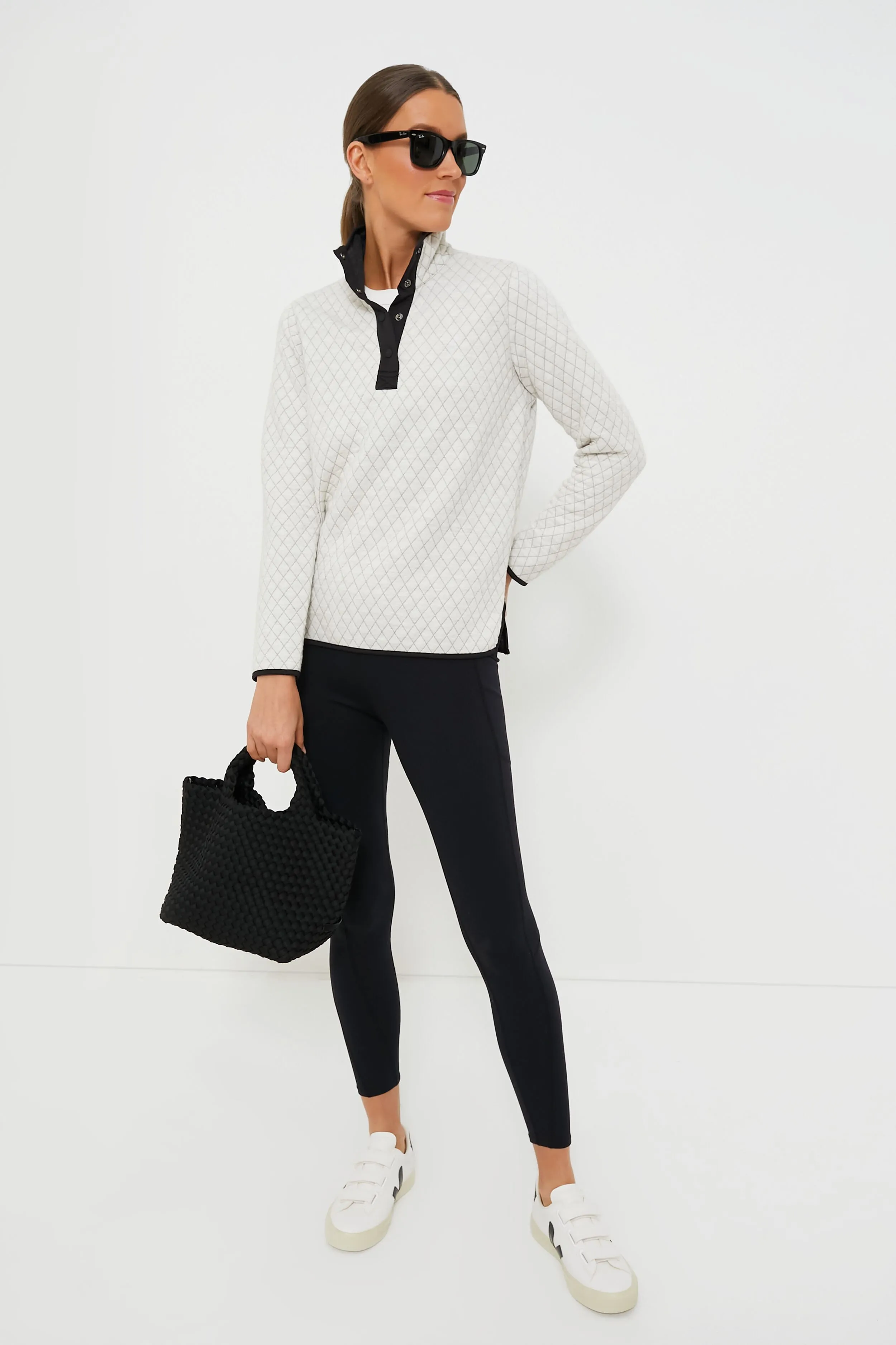 White and Black Corbet Reversible Pullover