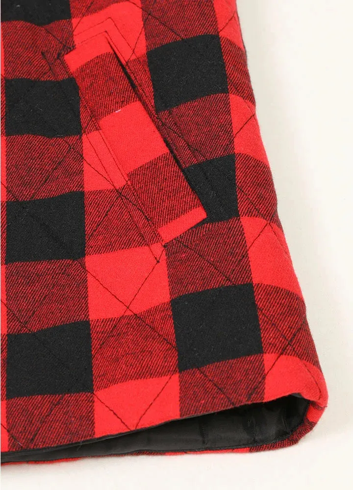 Women's Quilted Plaid Flannel Vest