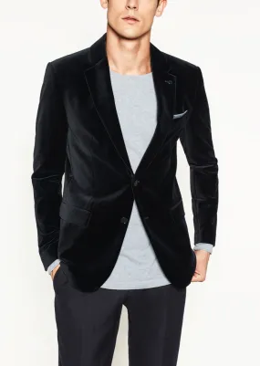 ZARA MAN black velvet 2 button evening jacket, 38